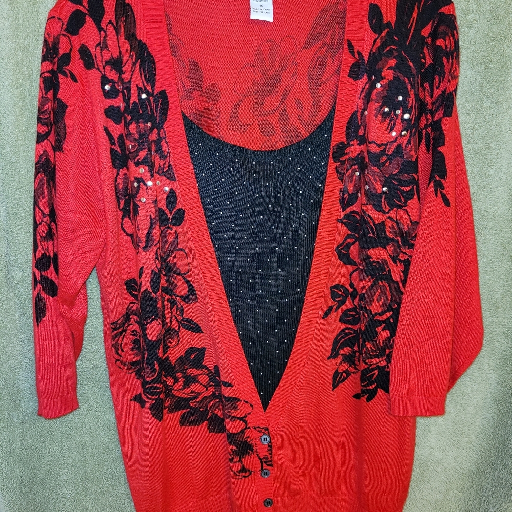 New Cathy Daniel's Red Sweater Size 1X-Large
